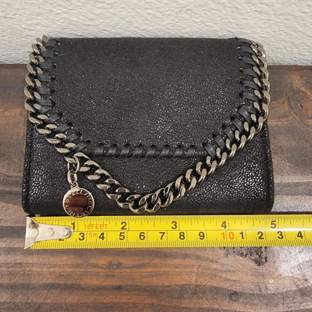 Stella McCartney Black Falabella Chain Mini Wallet With Box Made in Italy - Picture 11 of 15